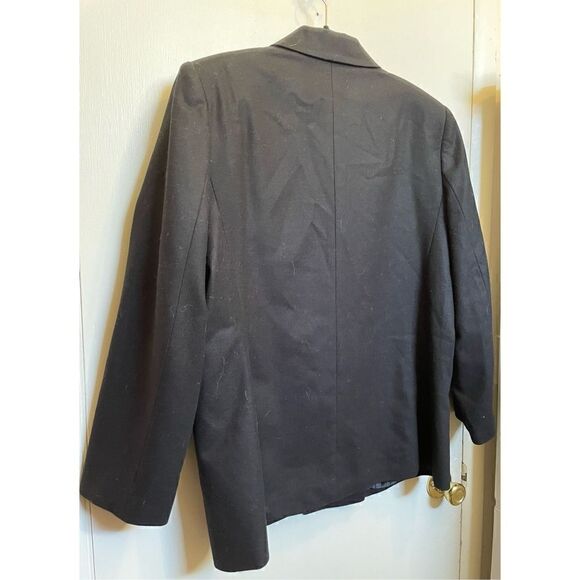 🔴 Vintage Requirements 100% Oversized Wool Blazer Black gold buttons size 18 - Picture 13 of 13